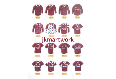 Kelty Hearts FC Retro Shirts Wall Art Print